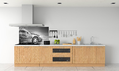 Glasrückwand für die küche Ein rasendes Auto