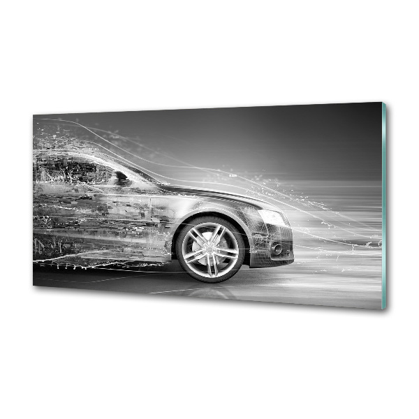 Glasrückwand für die küche Ein rasendes Auto