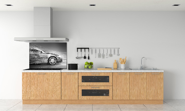 Glasrückwand für die küche Ein rasendes Auto