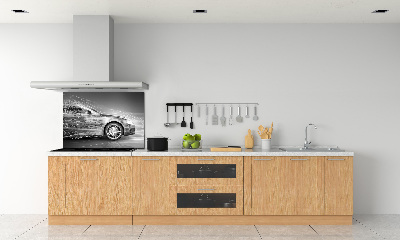 Glasrückwand für die küche Ein rasendes Auto