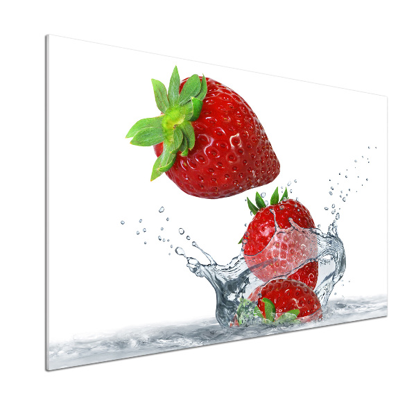 Küchen wandpaneel Erdbeeren und Wasser