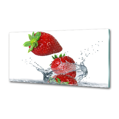 Küchen wandpaneel Erdbeeren und Wasser