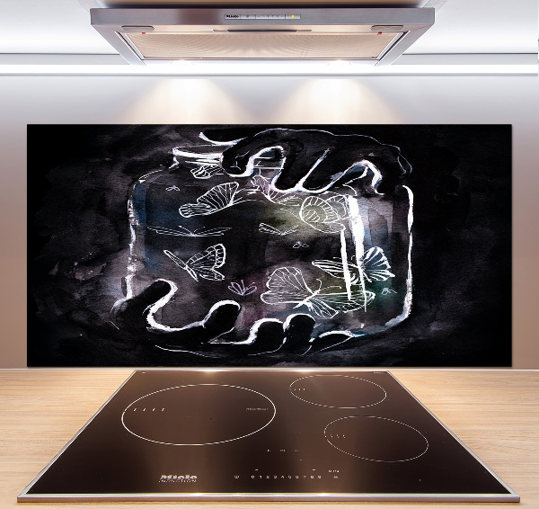 Glasrückwand für die küche Schmetterlinge im Glas