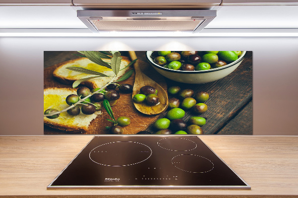 Glasrückwand für die küche Oliven