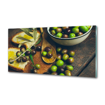 Glasrückwand für die küche Oliven