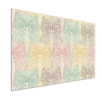 Glasrückwand für die küche Eulen