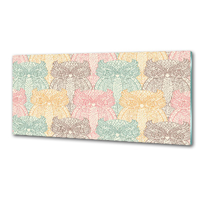 Glasrückwand für die küche Eulen