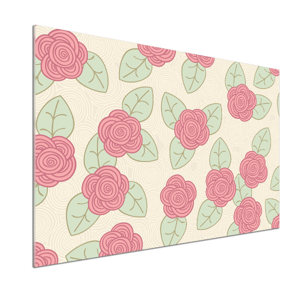 Glasrückwand für die küche Rosen