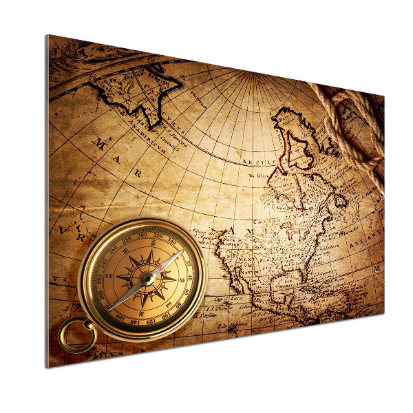 Küchen wandpaneel Kompass auf der Karte