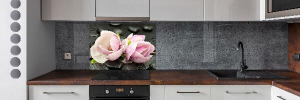 Platte für Küchenrückwand Magnolien-Zen-Stein