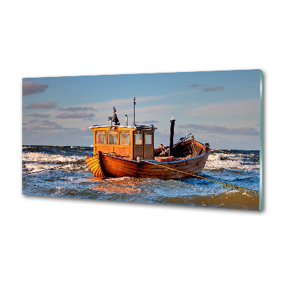 Glasrückwand für die küche Fischerboot