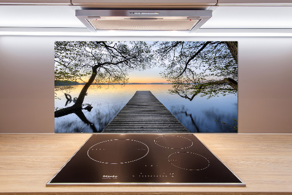 Glasrückwand für die küche Pier am See