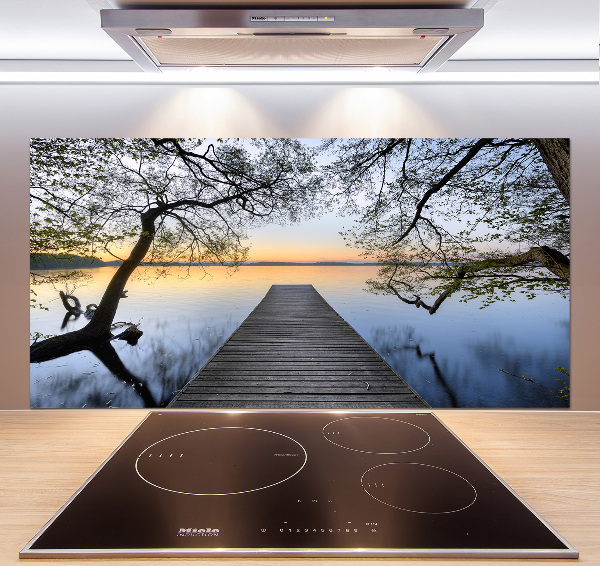 Glasrückwand für die küche Pier am See