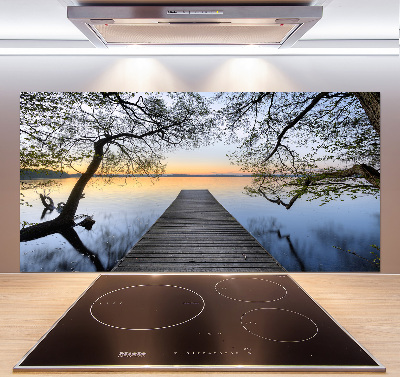 Glasrückwand für die küche Pier am See