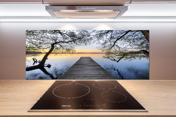 Glasrückwand für die küche Pier am See