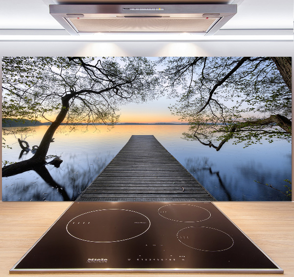 Glasrückwand für die küche Pier am See