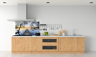 Glasrückwand für die küche Pier am See