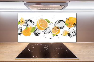 Platte für Küchenrückwand Zitrone und Wasser