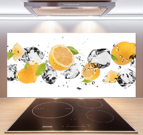 Platte für Küchenrückwand Zitrone und Wasser