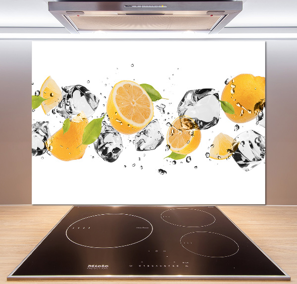 Platte für Küchenrückwand Zitrone und Wasser