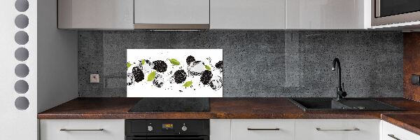 Glasrückwand für die küche Kirschen und Wasser