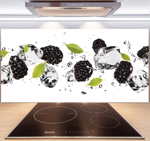 Glasrückwand für die küche Kirschen und Wasser