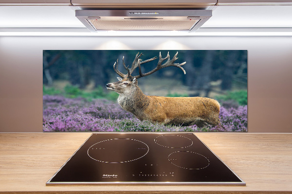 Platte für Küchenrückwand Hirsche im Lavendel