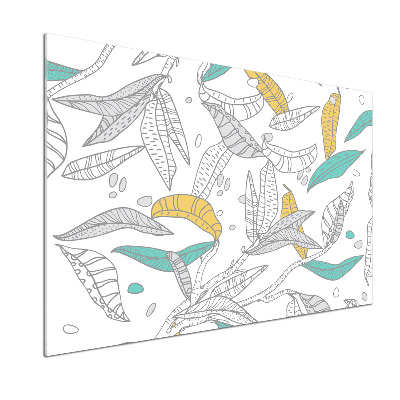 Glasrückwand für die küche Bunte Blätter