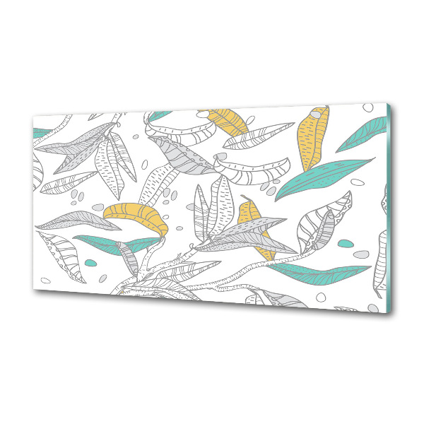 Glasrückwand für die küche Bunte Blätter