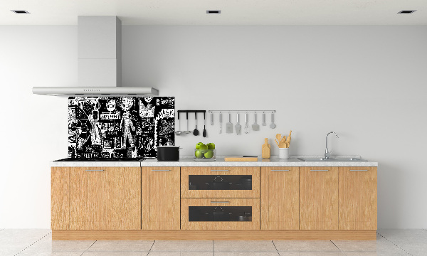 Glasrückwand für die küche Graffiti