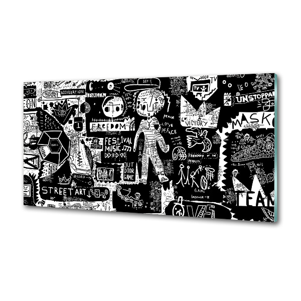 Glasrückwand für die küche Graffiti