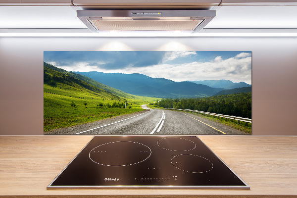 Glasrückwand für die küche Straße in den Bergen