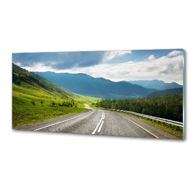 Glasrückwand für die küche Straße in den Bergen