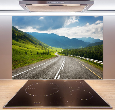 Glasrückwand für die küche Straße in den Bergen