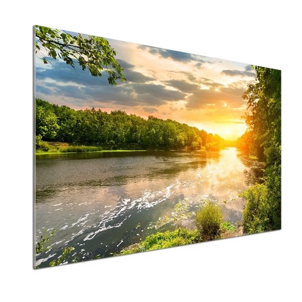 Platte für Küchenrückwand Dämmerung am Fluss