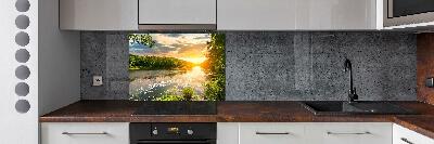 Platte für Küchenrückwand Dämmerung am Fluss