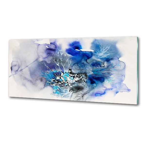 Glasrückwand für die küche Abstrakte Blumen