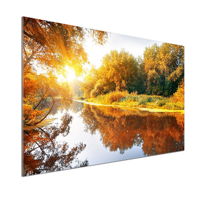 Platte für Küchenrückwand Fluss im Herbst