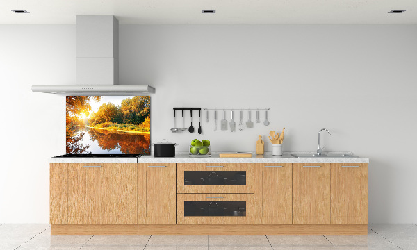 Platte für Küchenrückwand Fluss im Herbst