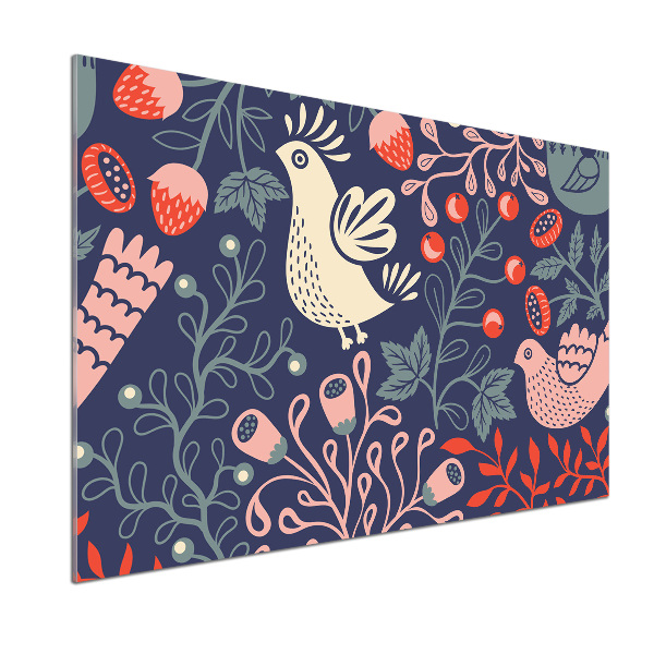 Platte für Küchenrückwand Hühnereulenpflanzen