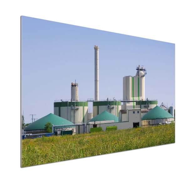 Glasrückwand für die küche Biogasanlage
