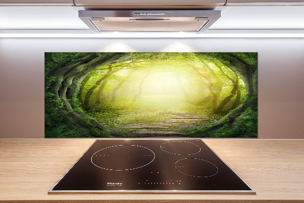 Glasrückwand für die küche Baumtunnel