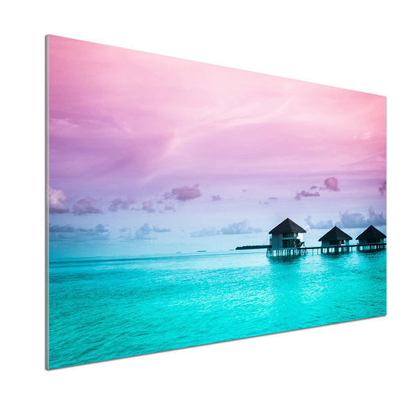 Glasrückwand für die küche Bungalows über dem Wasser