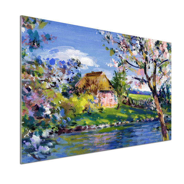 Glasrückwand für die küche Frühlingslandschaft