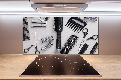 Glasrückwand für die küche Friseurwerkzeuge