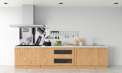 Glasrückwand für die küche Friseurwerkzeuge