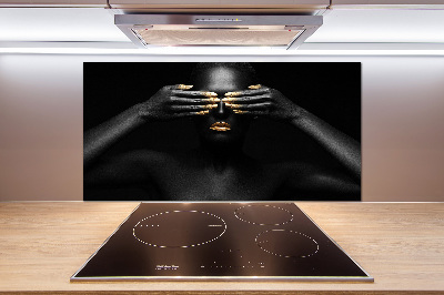 Platte für Küchenrückwand Frau in Schwarz