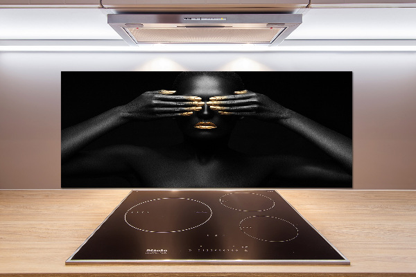 Platte für Küchenrückwand Frau in Schwarz