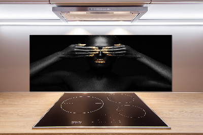 Platte für Küchenrückwand Frau in Schwarz