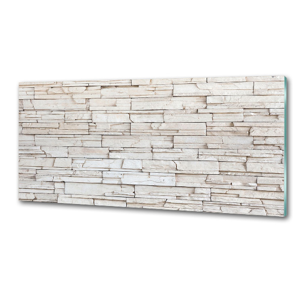 Küchen wandpaneel Weiße Steinmauer